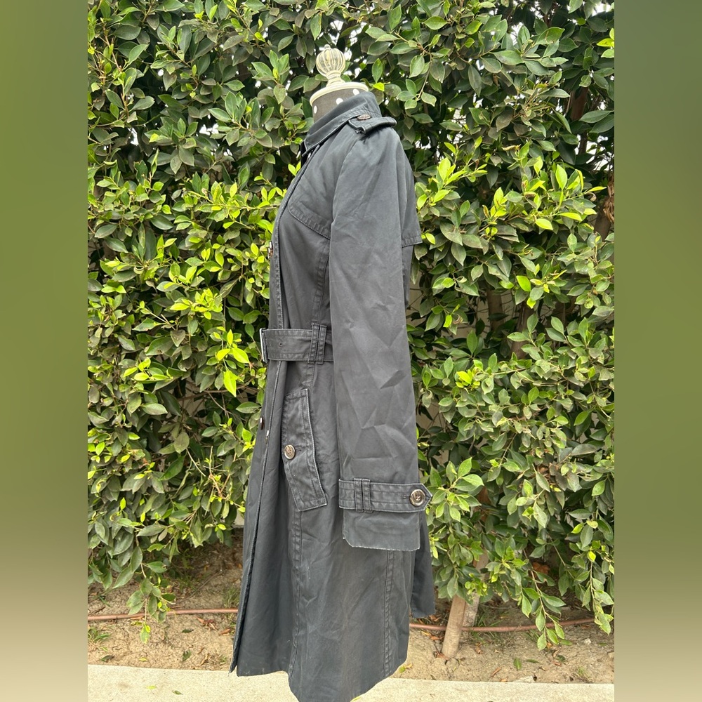 Banana Republic Classic Black Trench Coat Women Size Small - Picture 5 of 12